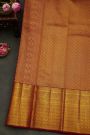 Kancheepuram Silk Cream Saree With Animal Buttis Body And Contrast Florals And Leaves With Animals Border