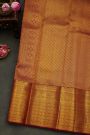 Kancheepuram Silk Off White Saree With Florals And Buttis Body And Contrast Florals And Leaves With Animals Border