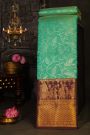 Kancheepuram Silk Sea Green Saree With Pallaki Motif Border