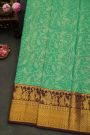 Kancheepuram Silk Sea Green Saree With Pallaki Motif Border