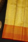 Kancheepuram Silk Gold Saree With Animals Border