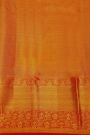 Kancheepuram Silk Gold Saree With Florals And Leaves Body And Contrast Zig-Zag Lines With Florals And Animals Border