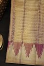Kancheepuram Silk Dual Colour Saree With Florals And Leaves Border