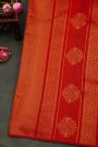Kancheepuram Silk Maroon Saree With Florals And Birds And Animals Striped Body And Self Diamonds In Zari And Florals And Animals Border