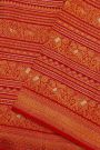 Kancheepuram Silk Maroon Saree With Florals And Birds And Animals Striped Body And Self Diamonds In Zari And Florals And Animals Border