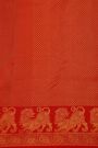 Kancheepuram Silk Maroon Saree With Florals And Birds And Animals Striped Body And Self Diamonds In Zari And Florals And Animals Border