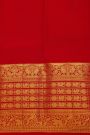 Kancheepuram Silk Cream Saree With Peacock Buttis Body And Contrast Florals And Leaves Border