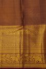 Kancheepuram Silk Yellow Saree With Peacock Buttis Body And Contrast Zari Diamonds, Florals And Animals Border