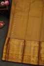Kancheepuram Silk Red Saree With Florals And Buttis Body And Contrast Zari Diamonds, Florals And Animals Border