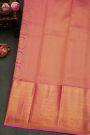 Kancheepuram Silk Red Saree With Peacock Buttis Body And Contrast Zari Florals, Leaves And Peacocks Border