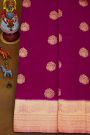 Fancy Matka Silk Magenta Saree With Florals And Leaves Body