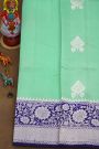 Fancy Matka Silk Sea Green Saree With Florals And Leaves Body