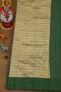 Fancy Matka Silk Bottle Green Saree With Florals And Leaves Body