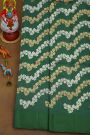 Fancy Matka Silk Bottle Green Saree With Florals And Leaves Jaal Body
