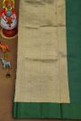 Fancy Matka Silk Bottle Green Saree With Florals And Leaves Jaal Body