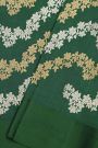 Fancy Matka Silk Bottle Green Saree With Florals And Leaves Jaal Body