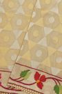 Fancy Tissue Cream Saree With Geometrical Buttis Body