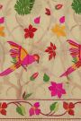Fancy Tissue Cream Saree With Geometrical Buttis Body