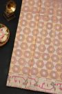 Fancy Kora Onion Pink Saree With Florals And Polkas In Zari With Thread Work Body And Self Design Florals And Peacocks, Parrots In Zari Border