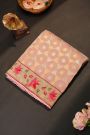 Fancy Tissue Onion Pink Saree With Geometrical Buttis Body