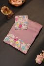 Fancy Kora Lavender Saree With Patch Work Border