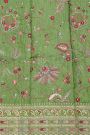 Fancy Kora Dual Colour Saree With Florals In Checks And Contrast Florals And Sequins Work Border