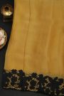 Fancy Tussar Mustard Saree With Contrast Floral Patch Work Border