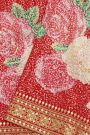 Fancy Crepe Red Saree With Florals In Sequin Work Body