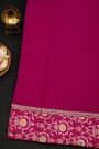 Fancy Crepe Magenta Saree With Self Floral And Leaves Jaal Border