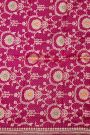 Fancy Crepe Magenta Saree With Self Floral And Leaves Jaal Border