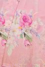 Fancy Crepe Light Pink Saree With Florals And Leaves Body Mirror Work Border