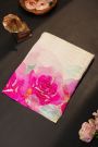 Fancy Crepe Multi-Colour Saree With Florals And Leaves Body Open Border