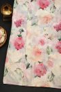 Fancy Crepe Dual Colour Saree With Florals And Stone Work Body