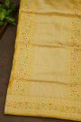 Banarasi Silk Yellow Saree With All Over Florals In Meenakari Weave