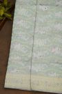 Banarasi Silk Light Grey Saree With Florals In Meenakari Weave