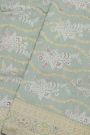 Banarasi Silk Light Grey Saree With Florals In Meenakari Weave