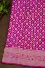 Pure Banarasi Silk Rani Pink Saree With All Over Floral Jaal Meenakari Weave Body