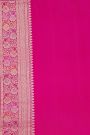 Pure Banarasi Silk Rani Pink Saree With All Over Floral Jaal Meenakari Weave Body