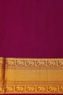 Kancheepuram Silk Magenta Saree With Florals And Leaves In Lines Self Border