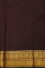 Kancheepuram Maroon Saree With Peacocks In Zari Checks Body Paisley Border