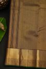 Kancheepuram Silk Maroon Saree With Florals And Leaves In Zari Checks Body And Traditional Kaddi Border