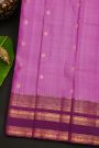 Kancheepuram Vintage Silk Lavender Saree With Diamonds In Lines Border
