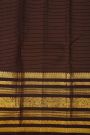 Kancheepuram Silk Rust Saree With Florals In Zari Lines Body And Contrast Traditional Border