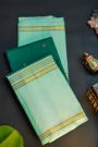Kancheepuram Silk Green Saree With Florals And Buttis Body