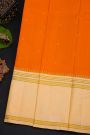 Kancheepuram Silk Orange Saree With Buttis Body