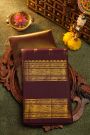 Kancheepuram Silk Dual Colour Saree With Traditional Temple Border