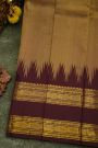 Kancheepuram Silk Dual Colour Saree With Traditional Temple Border