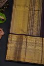 Kancheepuram Silk Dual Colour Saree With Self Diamonds In Zari Florals And Peacocks Border