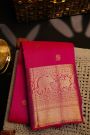 Kancheepuram Silk Pink Saree With Peacocks Buttis Self Border