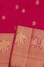 Kancheepuram Silk Pink Saree With Peacocks Buttis Self Border